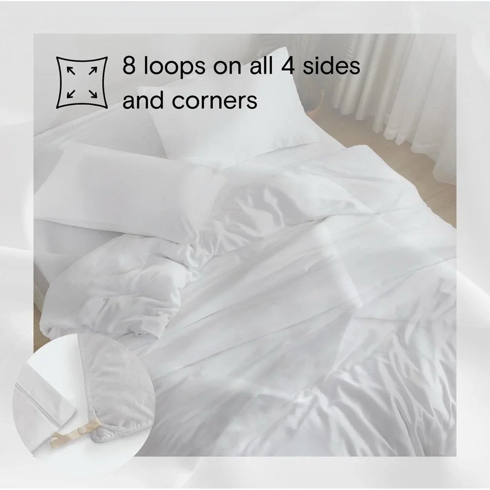 DOZ Duvet Cover Set, 100% Viscose Derived‎ from Bamboo, Organically Grown, Snow